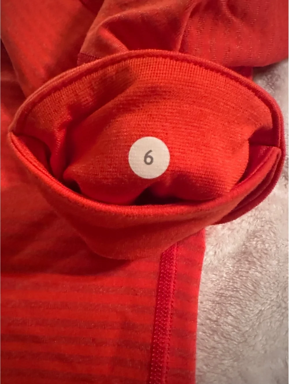 Lululemon Cropped Athletic Leggings - Heathered Striped Orange / Red - Size 6